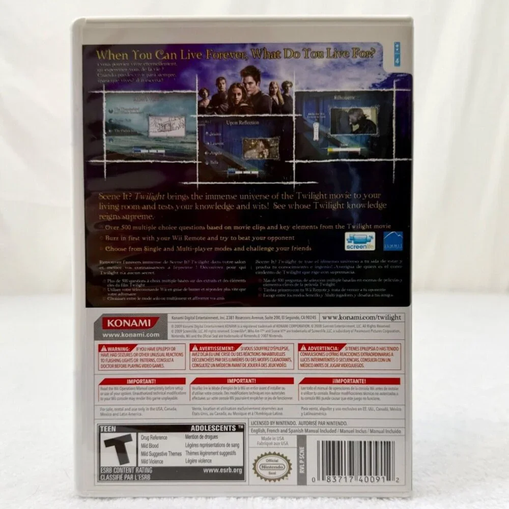 Nintendo Wii Twilight Scene it? Game 2009 Konami